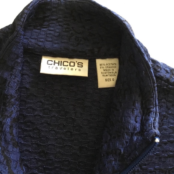 CHICOS NAVY KNIT FULL ZIP SWEATER - Picture 8 of 9